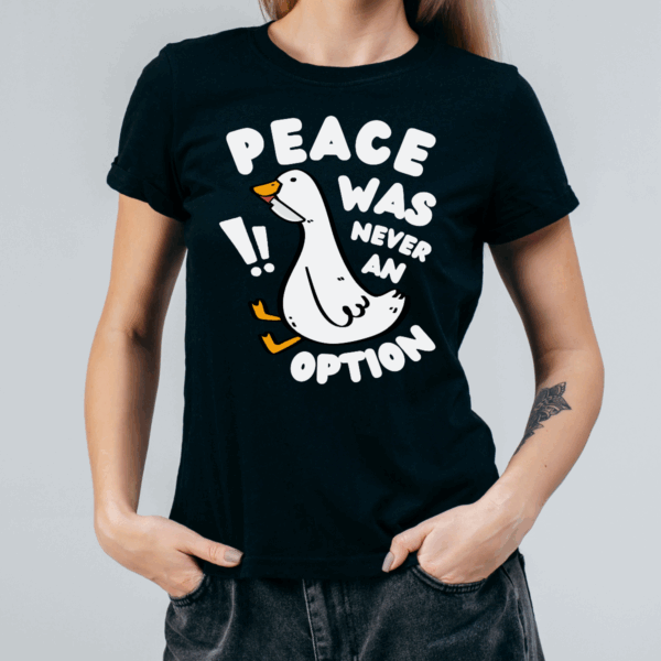 Koszulka damska Peace was never an option czarna - obrazek 2