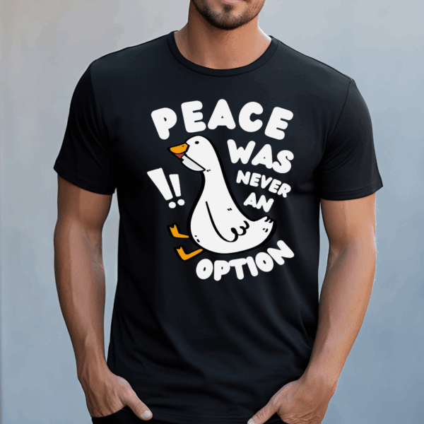 Koszulka męska Peace was never an option czarna - obrazek 2