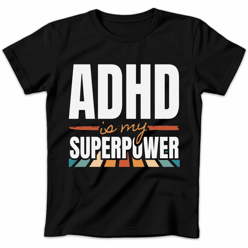 Koszulka damska ADHD is my superpower czarna
