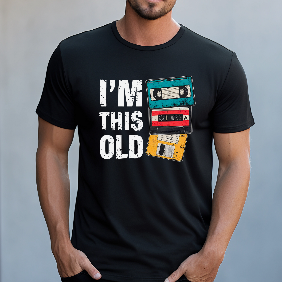 Koszulka męska I'm this old czarna - obrazek 2