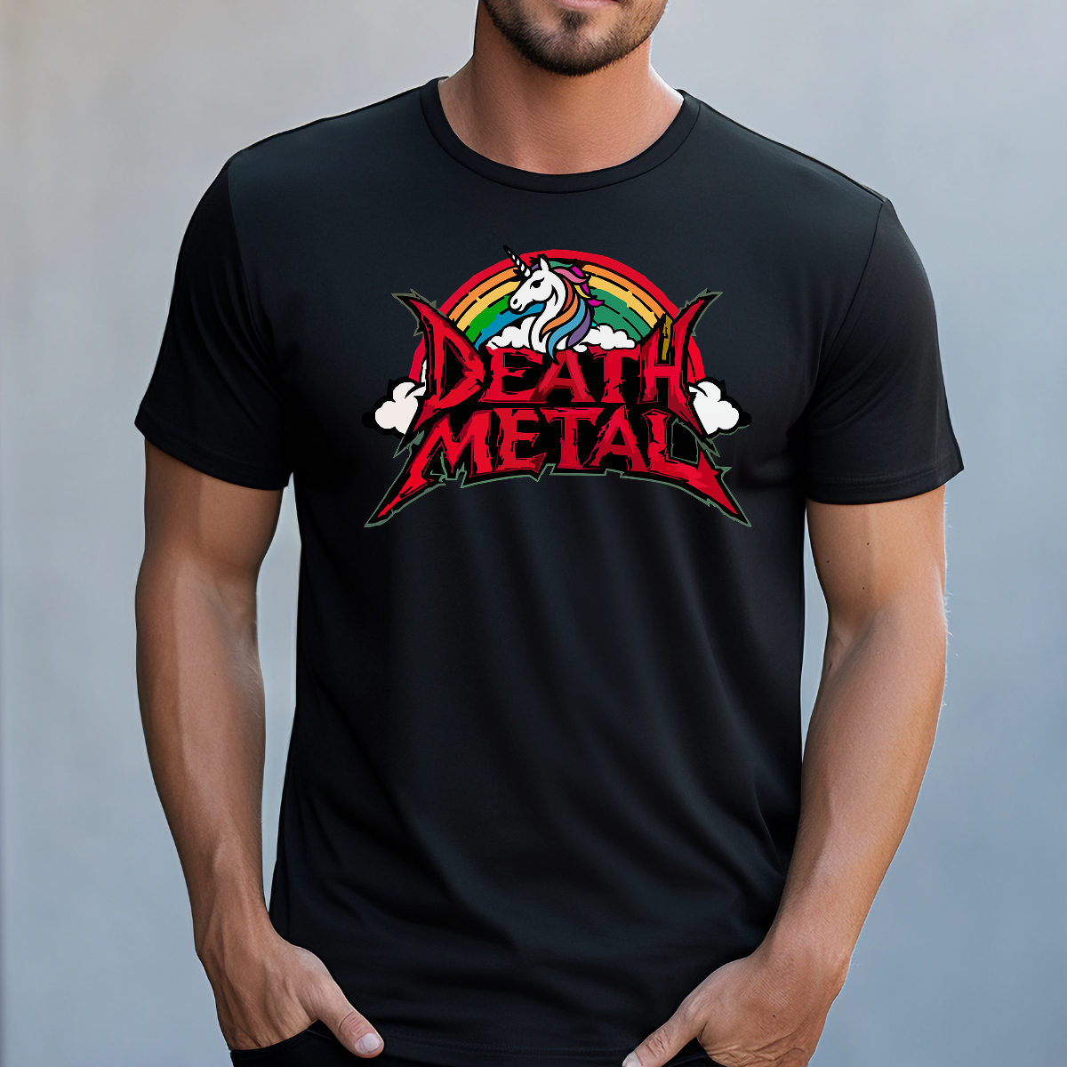 Koszulka męska Death metal czarna - obrazek 2