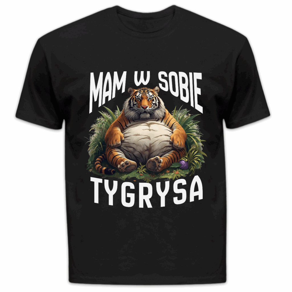 Koszulka męska Mam w sobie tygrysa czarna