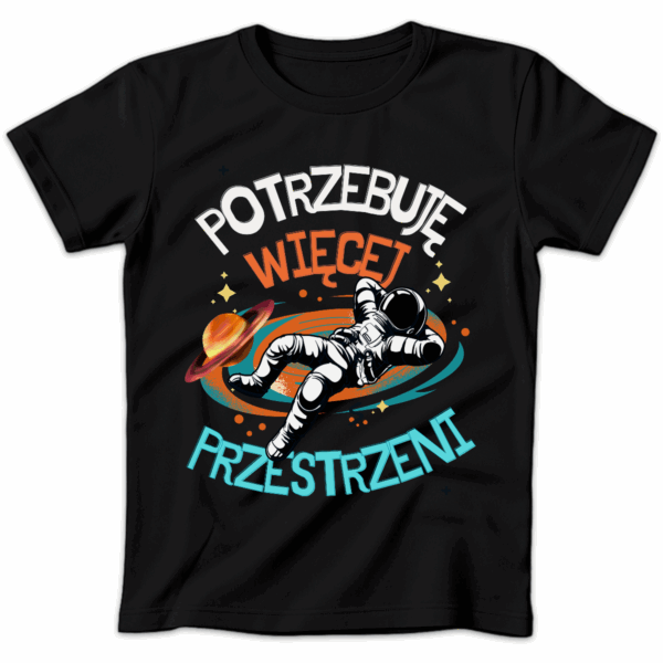 Koszulka damska Potrzebuję więcej przestrzeni czarna