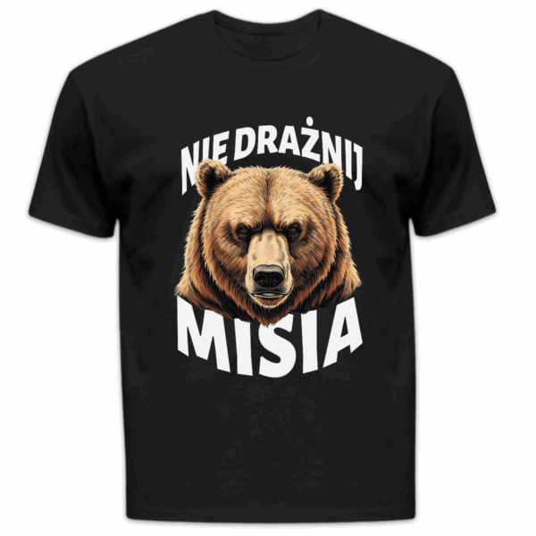 Koszulka męska Nie drażnij misia czarna