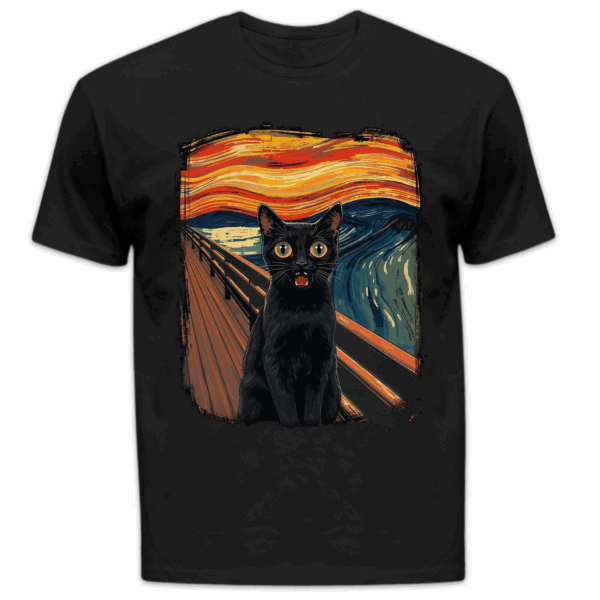 Koszulka męska Kot muncha czarna