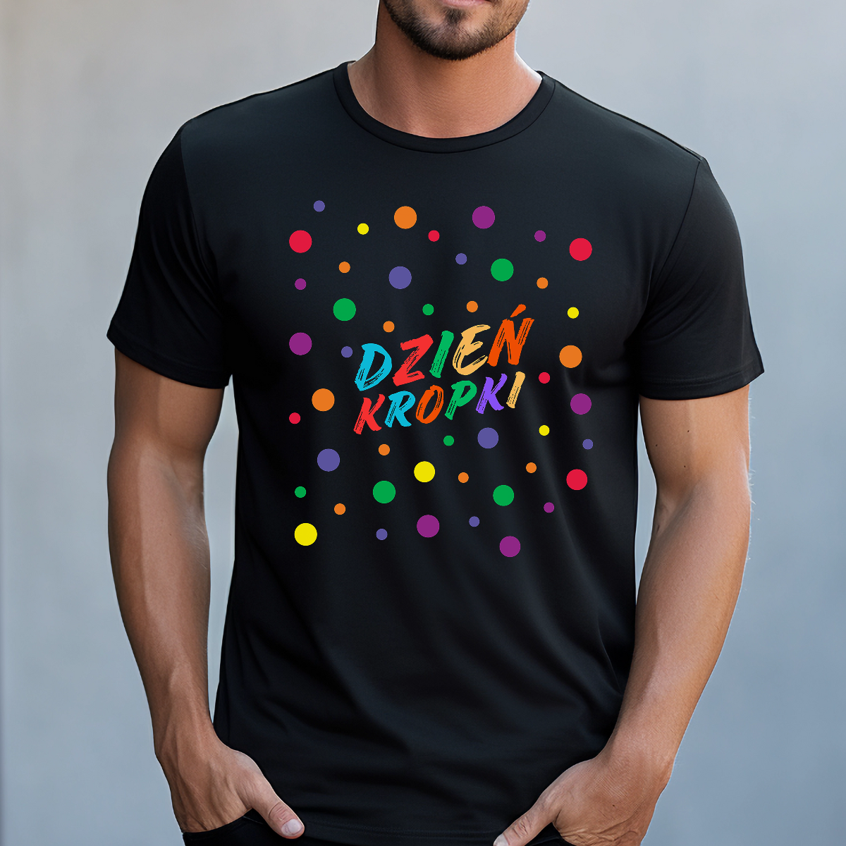 Koszulka męska Dzień kropki czarna - obrazek 2