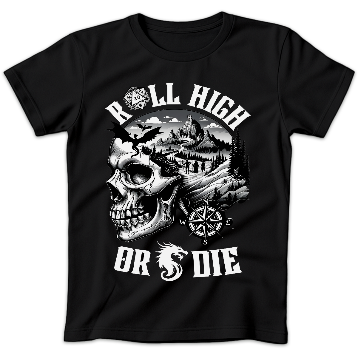 Koszulka damska Roll high or die czarna