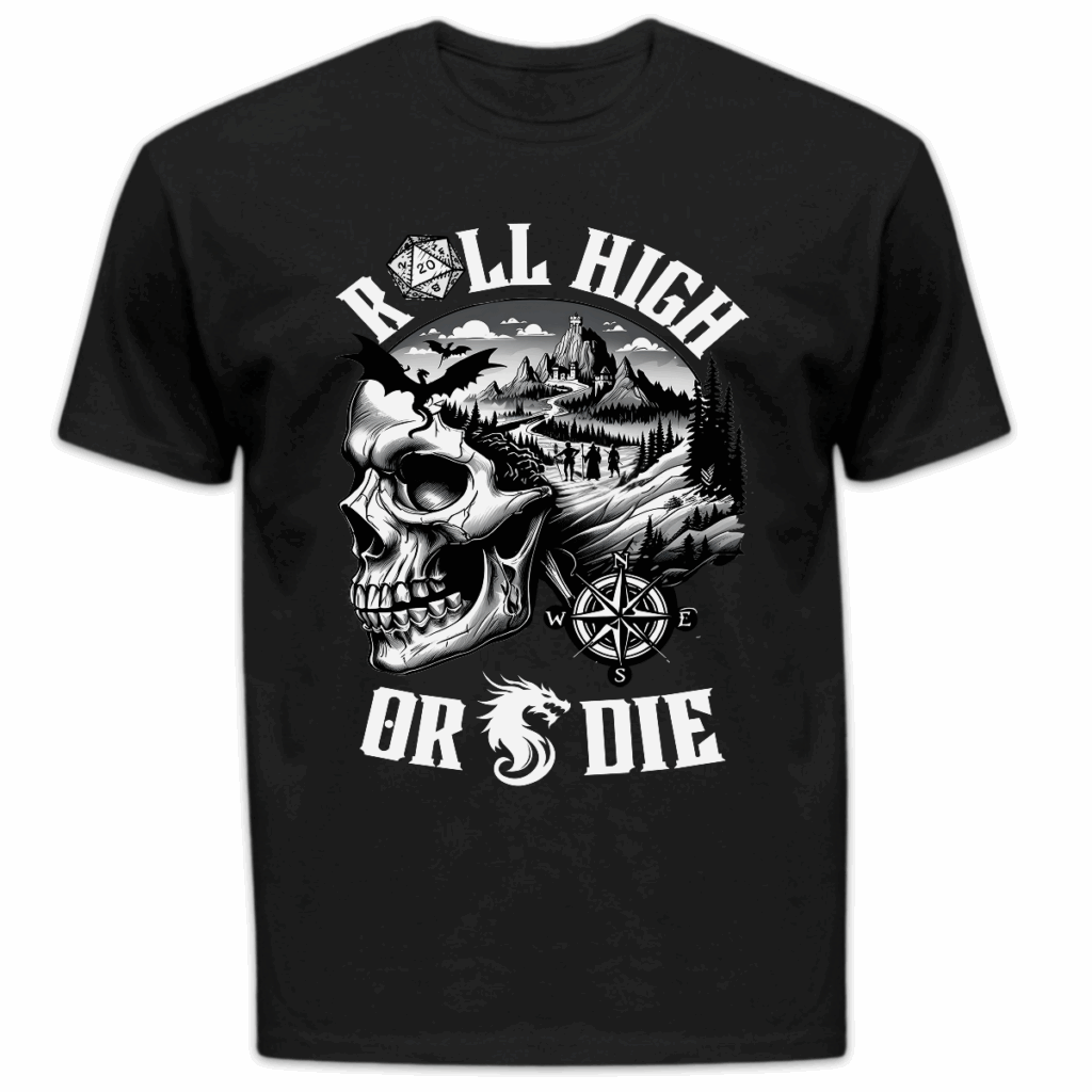 Koszulka męska Roll high or die czarna