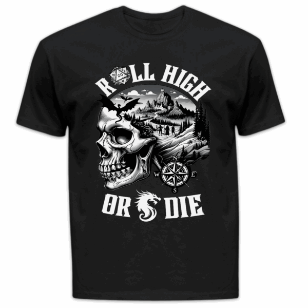 Koszulka męska Roll high or die czarna