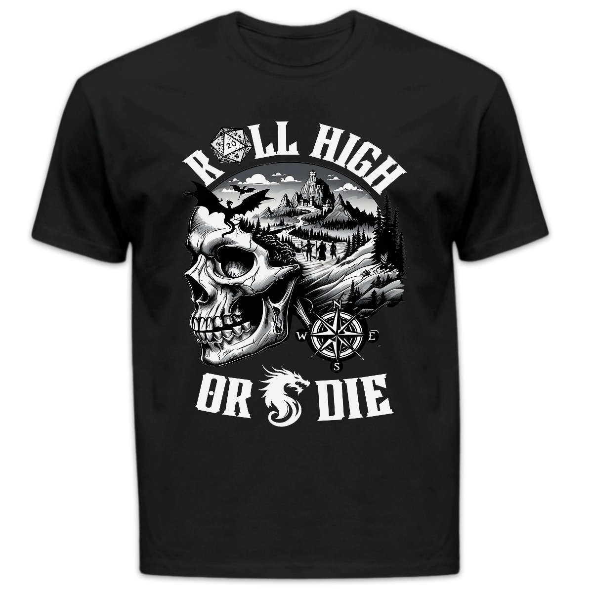 Koszulka męska Roll high or die czarna