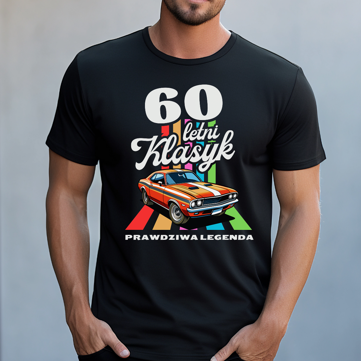 Koszulka męska x letni klasyk + wiek czarna - obrazek 2