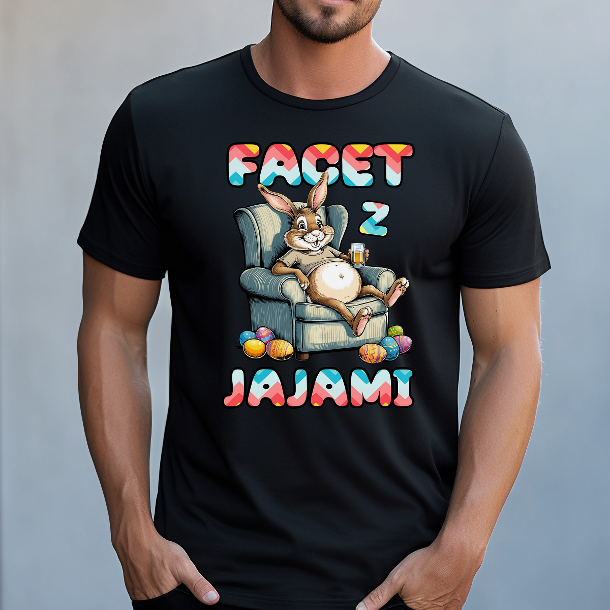 Koszulka męska Facet z jajami czarna - obrazek 2