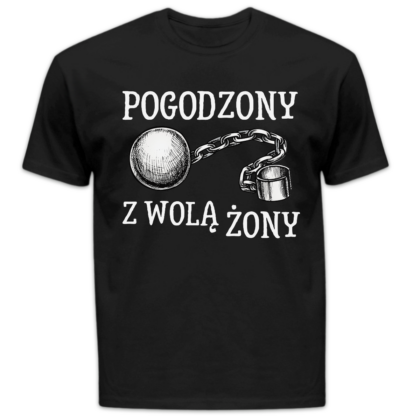 Koszulka męska Pogodzony z wolą żony czarna
