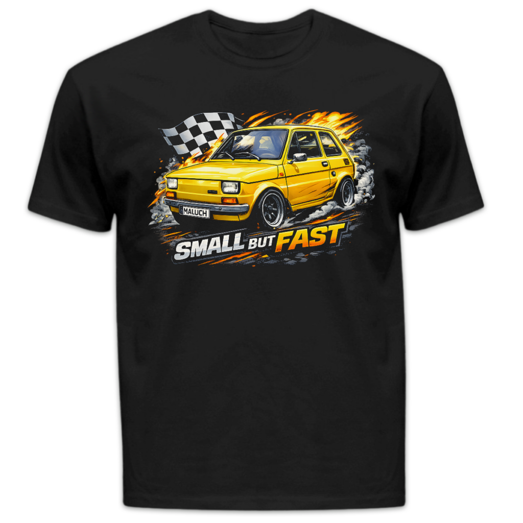 Koszulka męska Small but fast maluch czarna