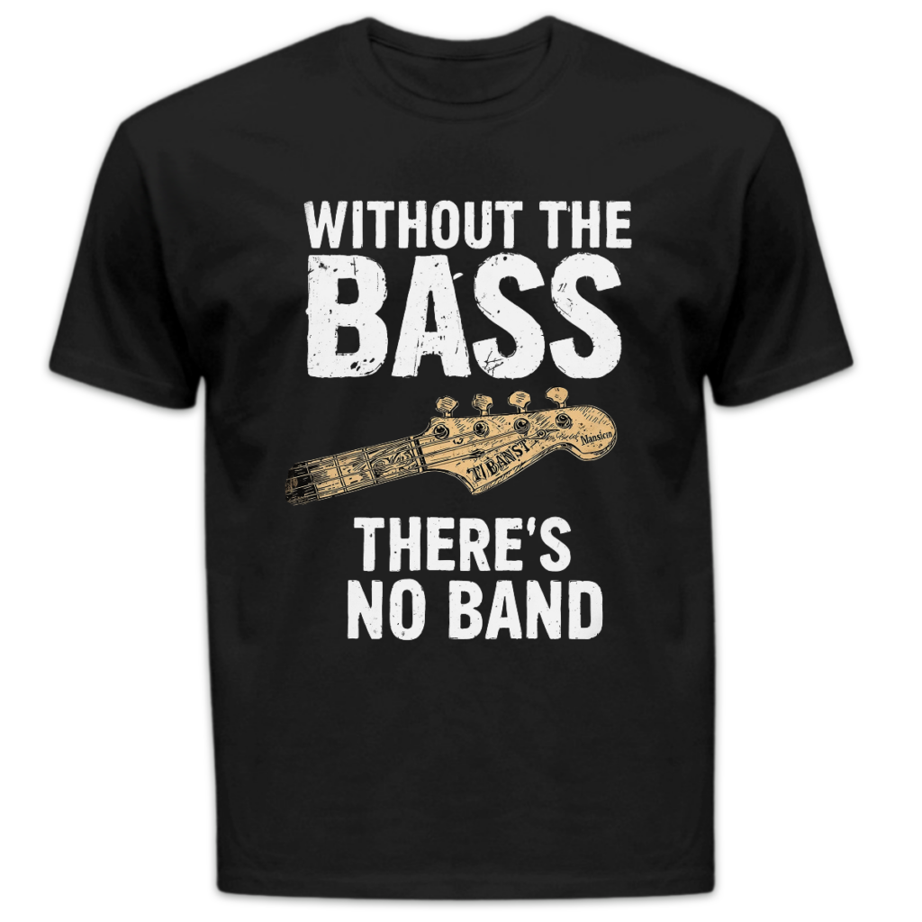 Koszulka męska Without the bass there's no band czarna