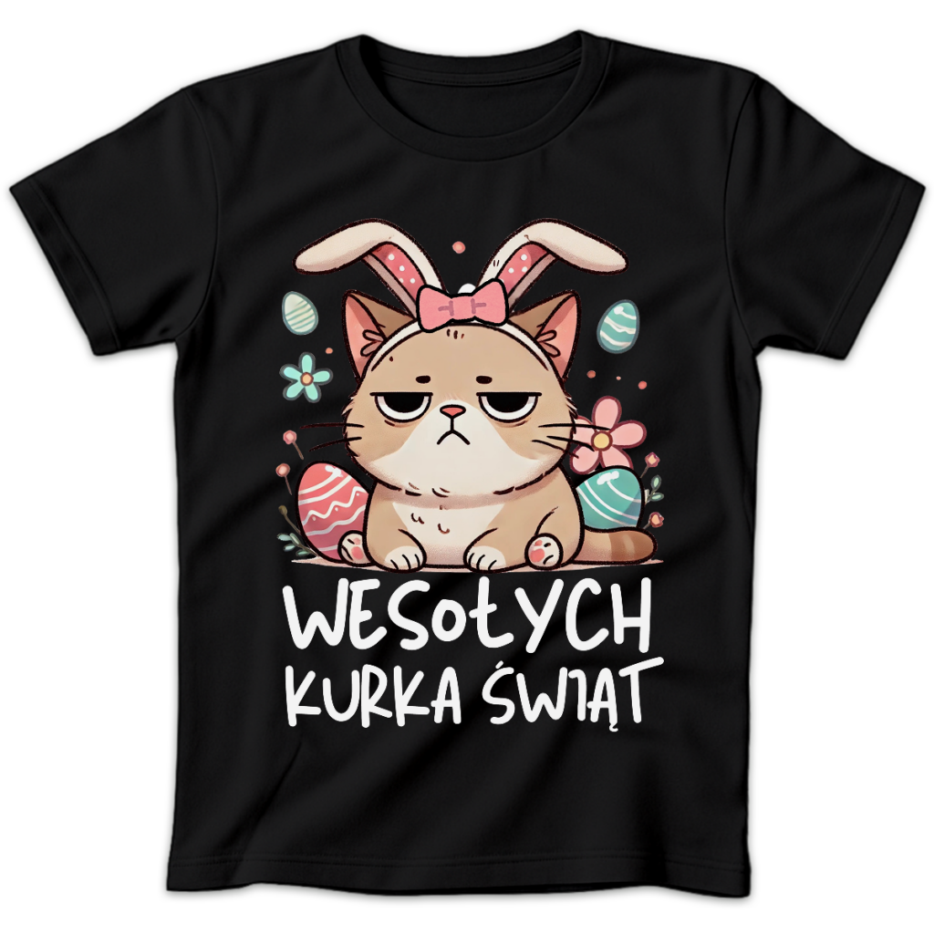 Koszulka damska Wesołych Kurka Świąt czarna