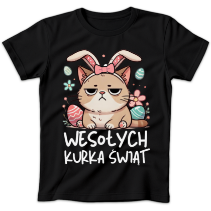 Koszulka damska Wesołych Kurka Świąt czarna