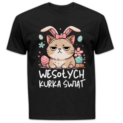Koszulka męska Wesołych Kurka Świąt czarna