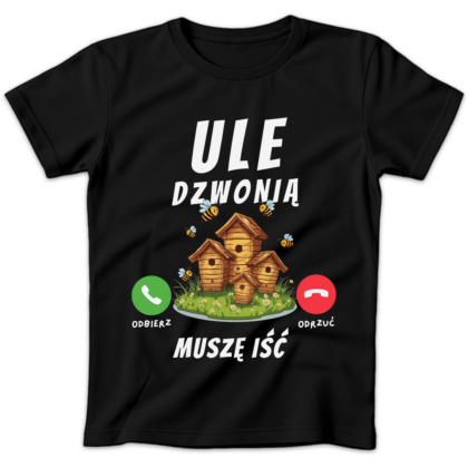 Koszulka damska Ule dzwonią muszę iść czarna