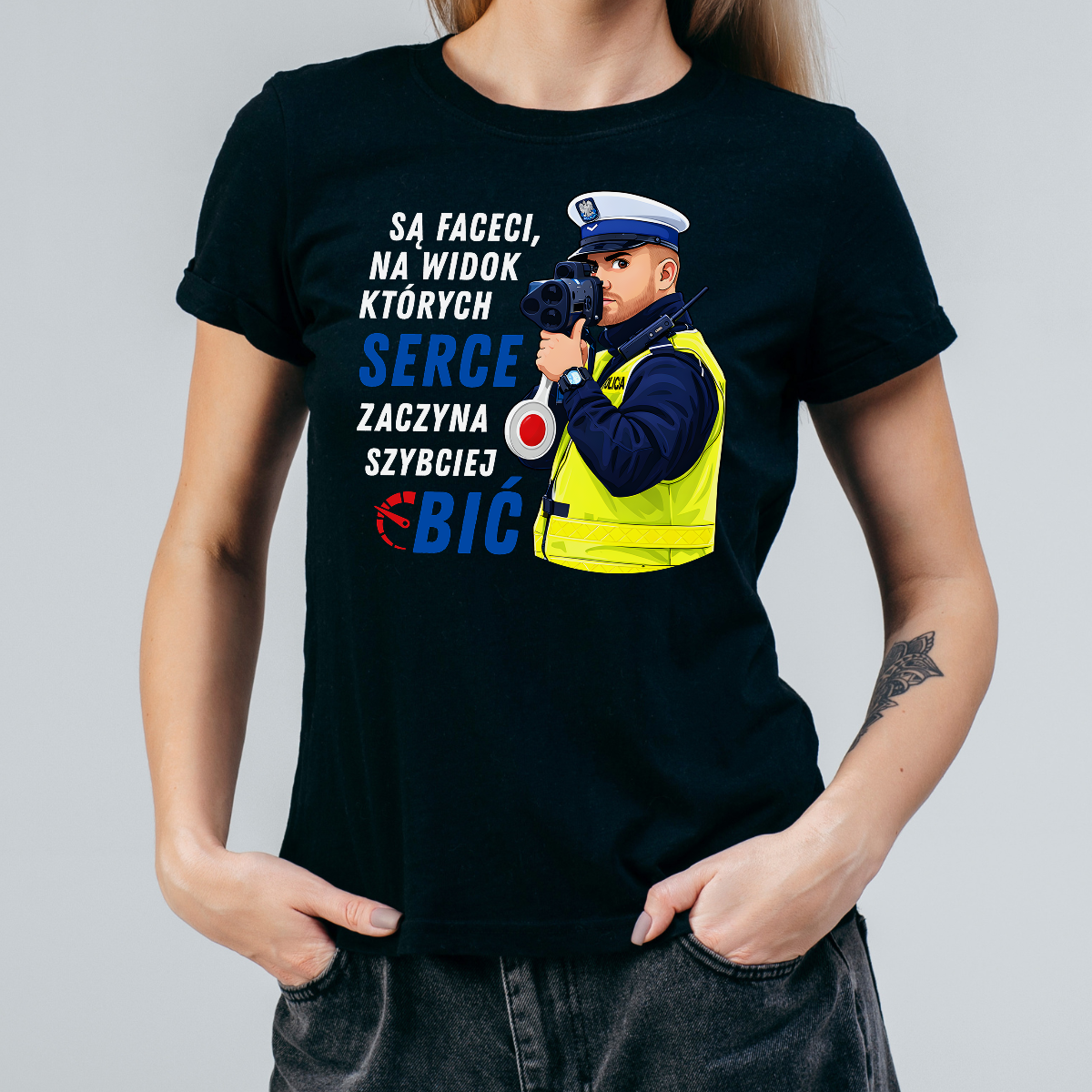 Koszulka damska Milicja czarna - obrazek 2