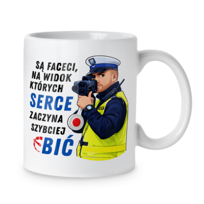 Kubek Są faceci na widok których serce zaczyna szybciej bić