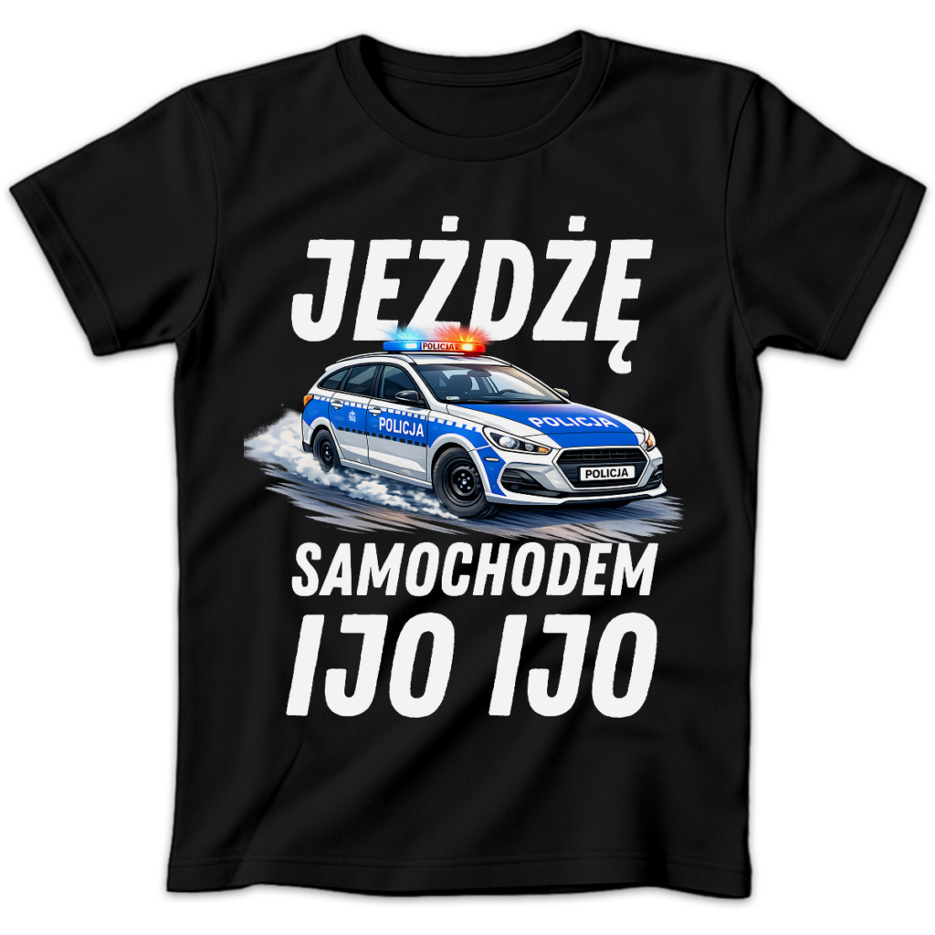 Koszulka damska Jeżdżę samochodem ijo ijo czarna czarna