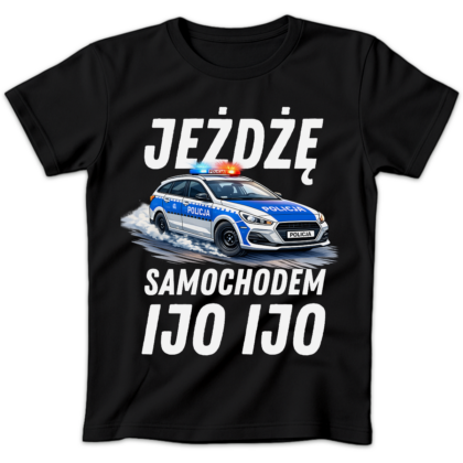 Koszulka damska Jeżdżę samochodem ijo ijo czarna czarna