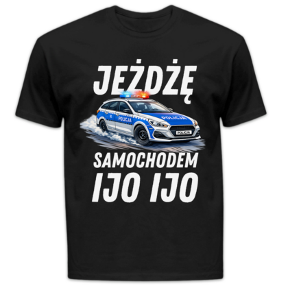 Koszulka męska Jeżdżę samochodem ijo ijo czarna