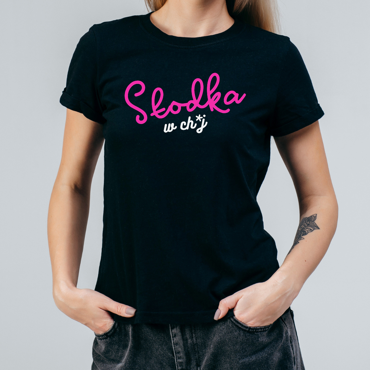 Koszulka damska Słodka w ch*j czarna - obrazek 2