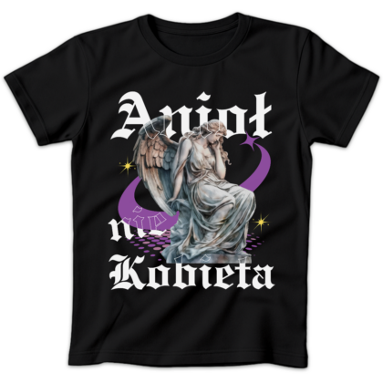 Koszulka damska Anioł nie kobieta czarna