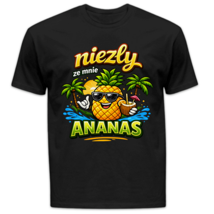 Koszulka męska Niezły ze mnie ananas czarna