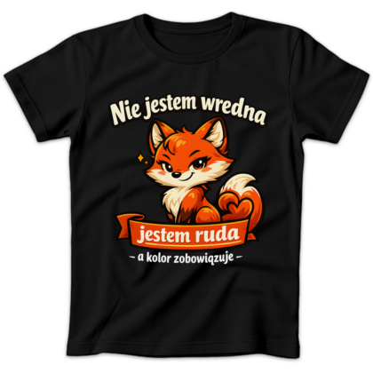 Koszulka damska Nie jestem wredna jestem ruda a kolor zobowiązuje czarna