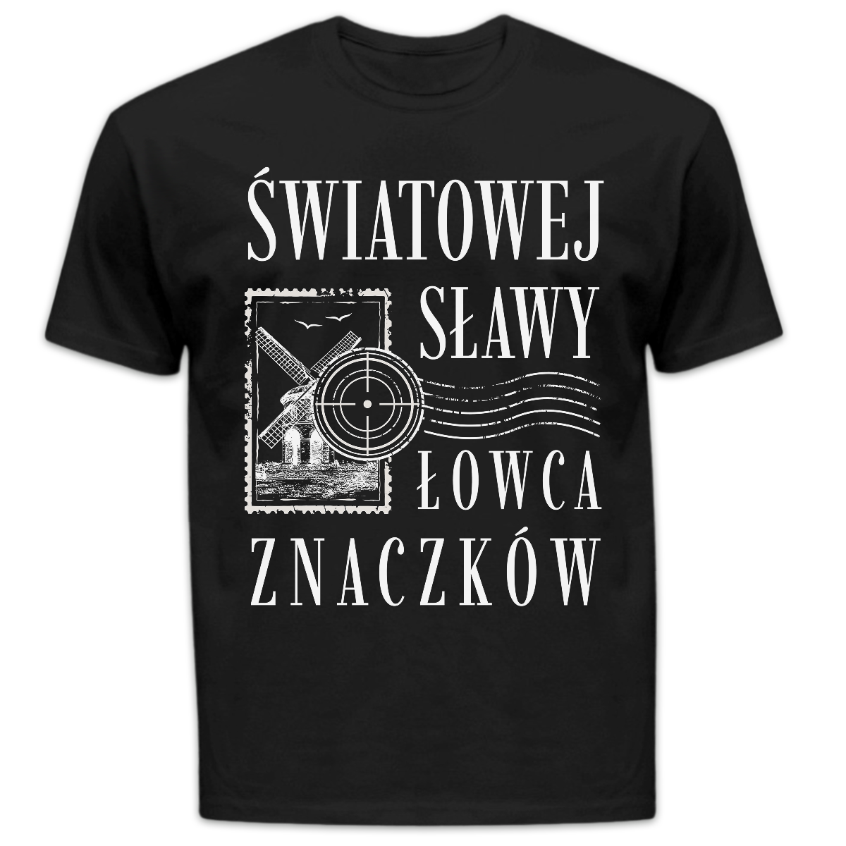 Koszulka męska Światowej sławy łowca znaczków czarna