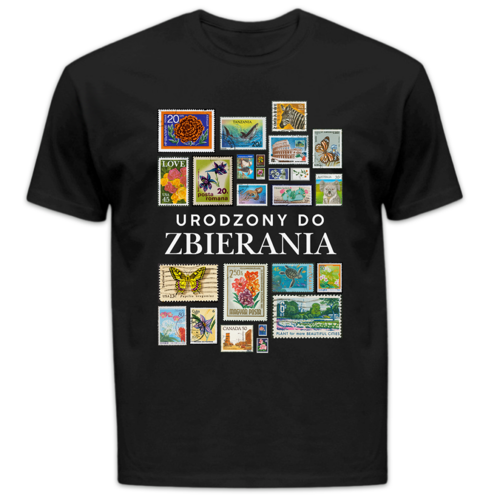 Koszulka męska Urodzony do zbierania czarna