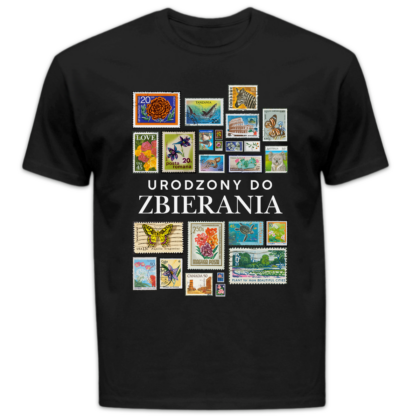 Koszulka męska Urodzony do zbierania czarna