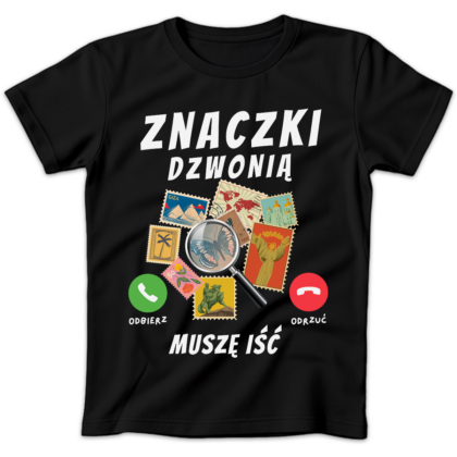 Koszulka damska Znaczki dzwonią muszę iść czarna