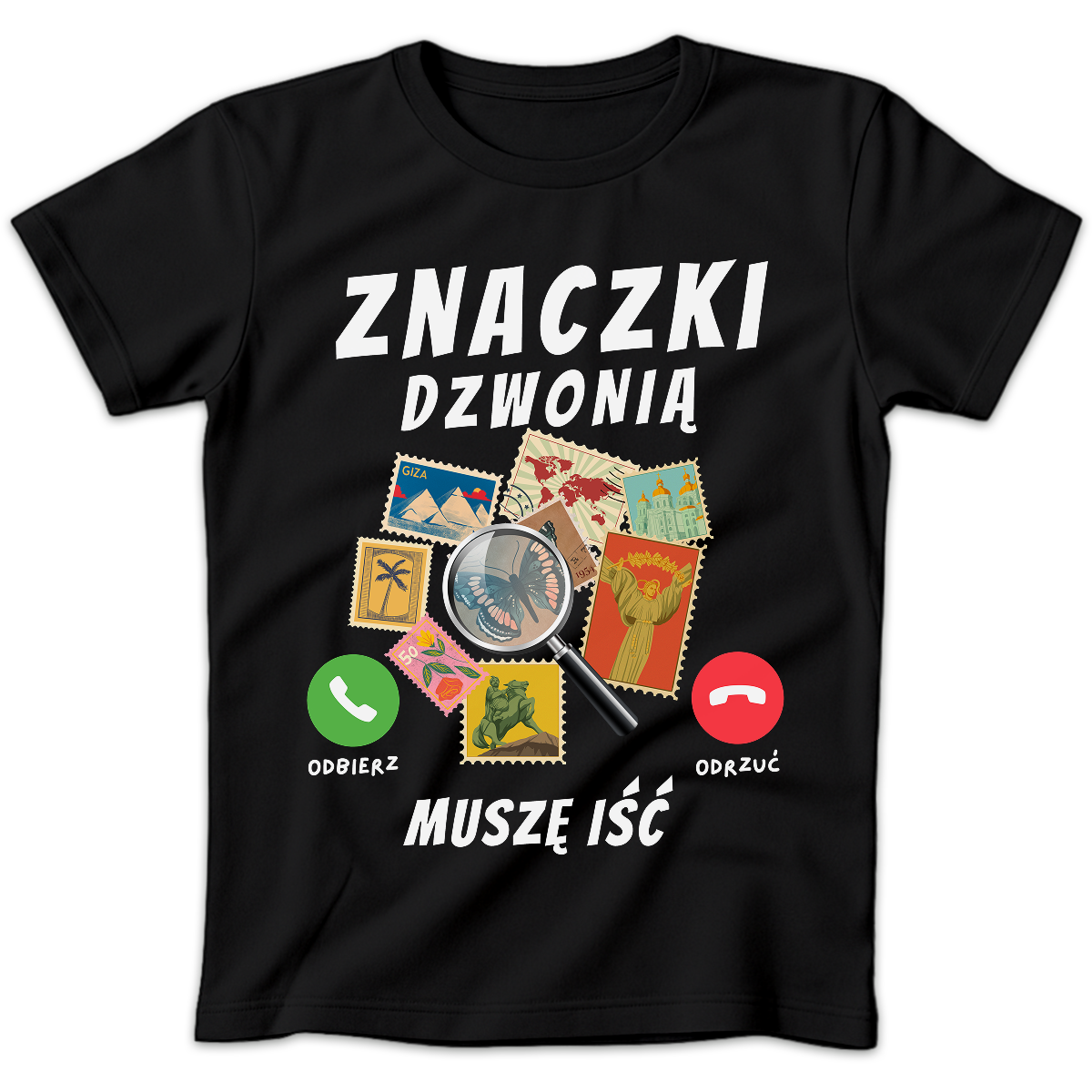 Koszulka damska Znaczki dzwonią muszę iść czarna