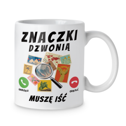 Kubek Znaczki dzwonią muszę iść