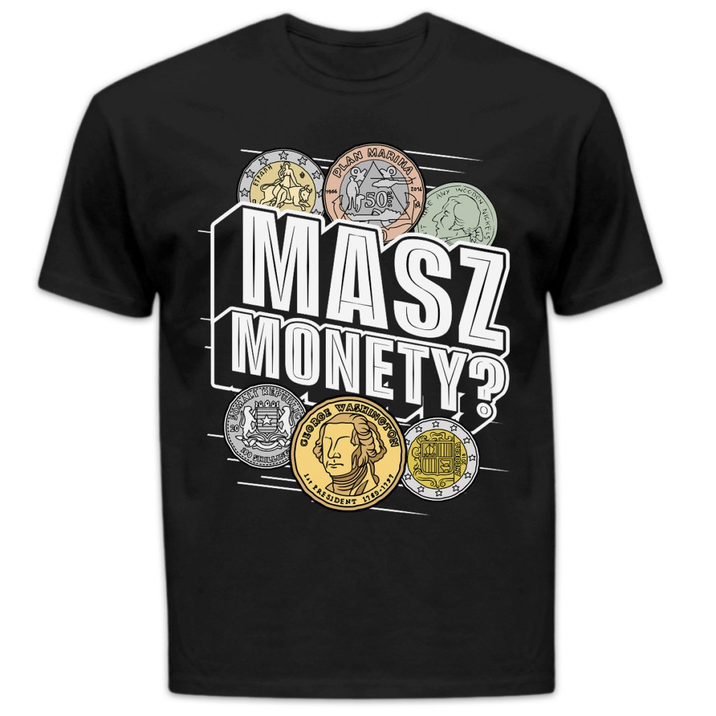Koszulka męska Masz monety? czarna