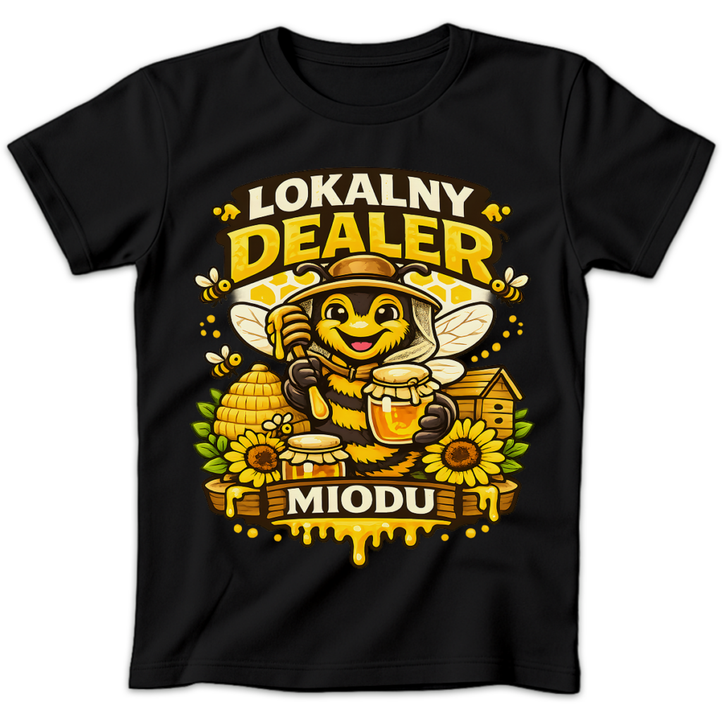 Koszulka damska Lokalny dealer miodu czarna
