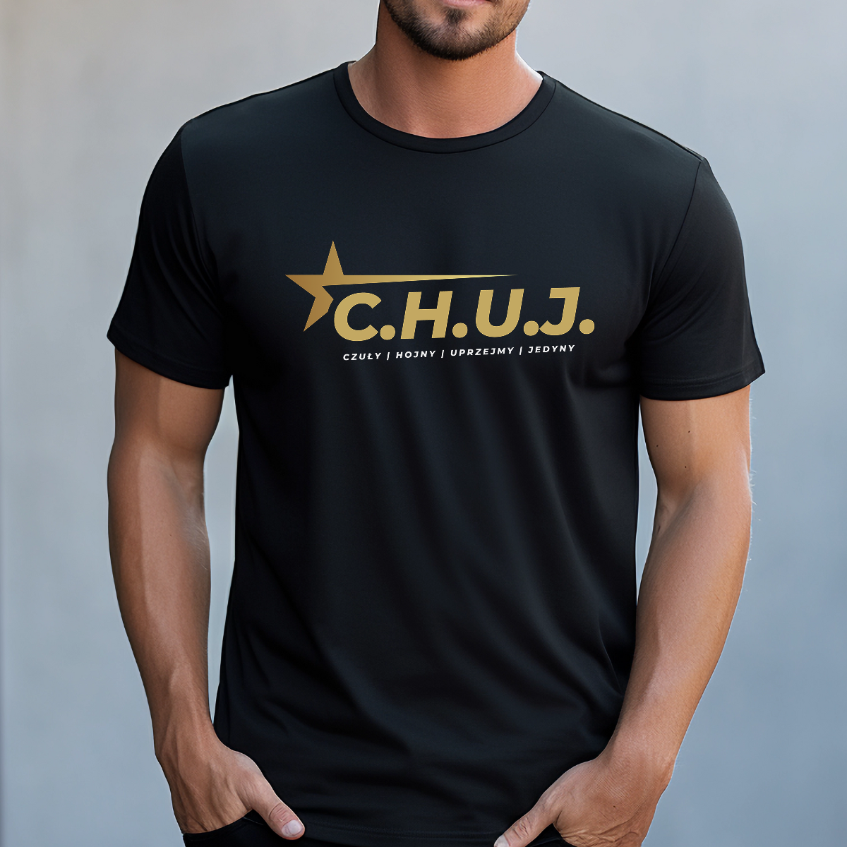 Koszulka męska C.H.U.J. czarna - obrazek 2