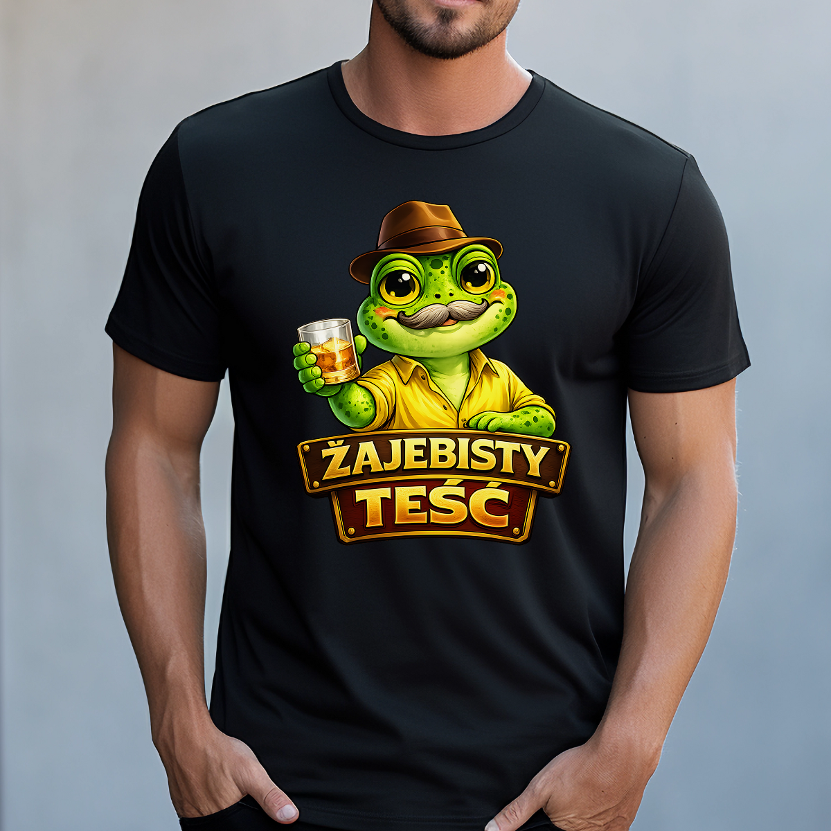Koszulka męska Żajebisty teść czarna - obrazek 2