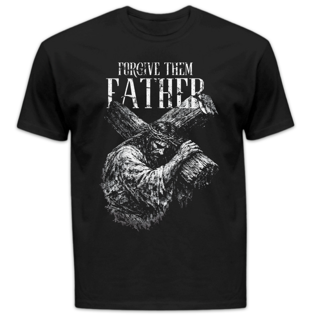 Koszulka męska Forgive them father czarna