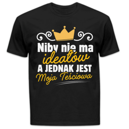 Koszulka męska Niby nie ma ideałów a jednak jest moja teściowa czarna