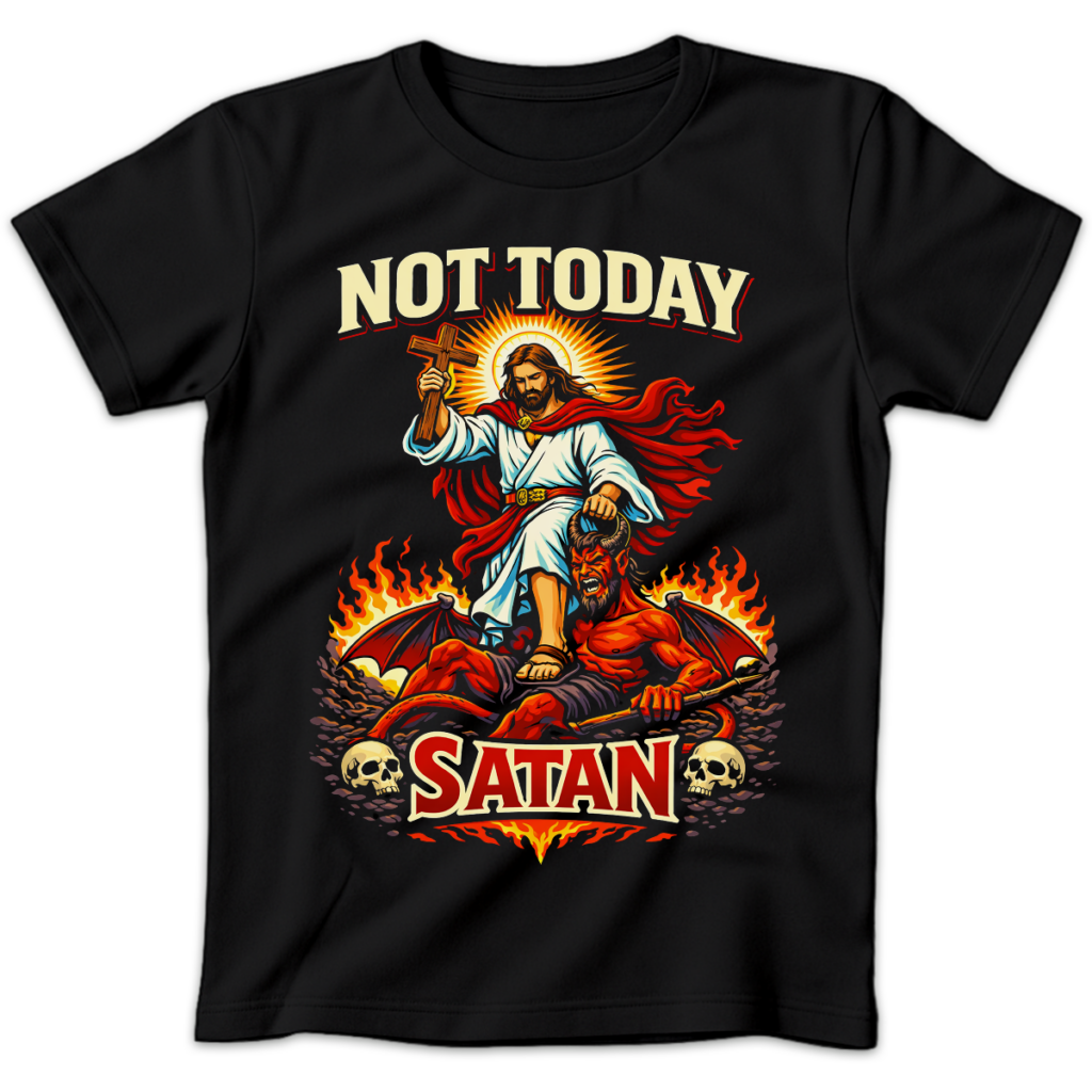 Koszulka damska Not today satan czarna