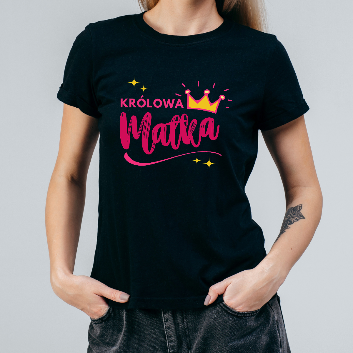 Koszulka damska Królowa matka czarna - obrazek 2