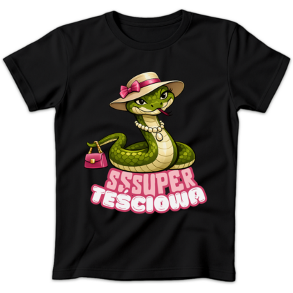 Koszulka damska Sssuper teściowa czarna