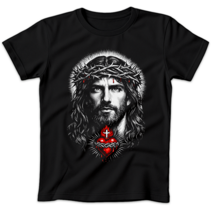 Koszulka damska Chrystus król czarna