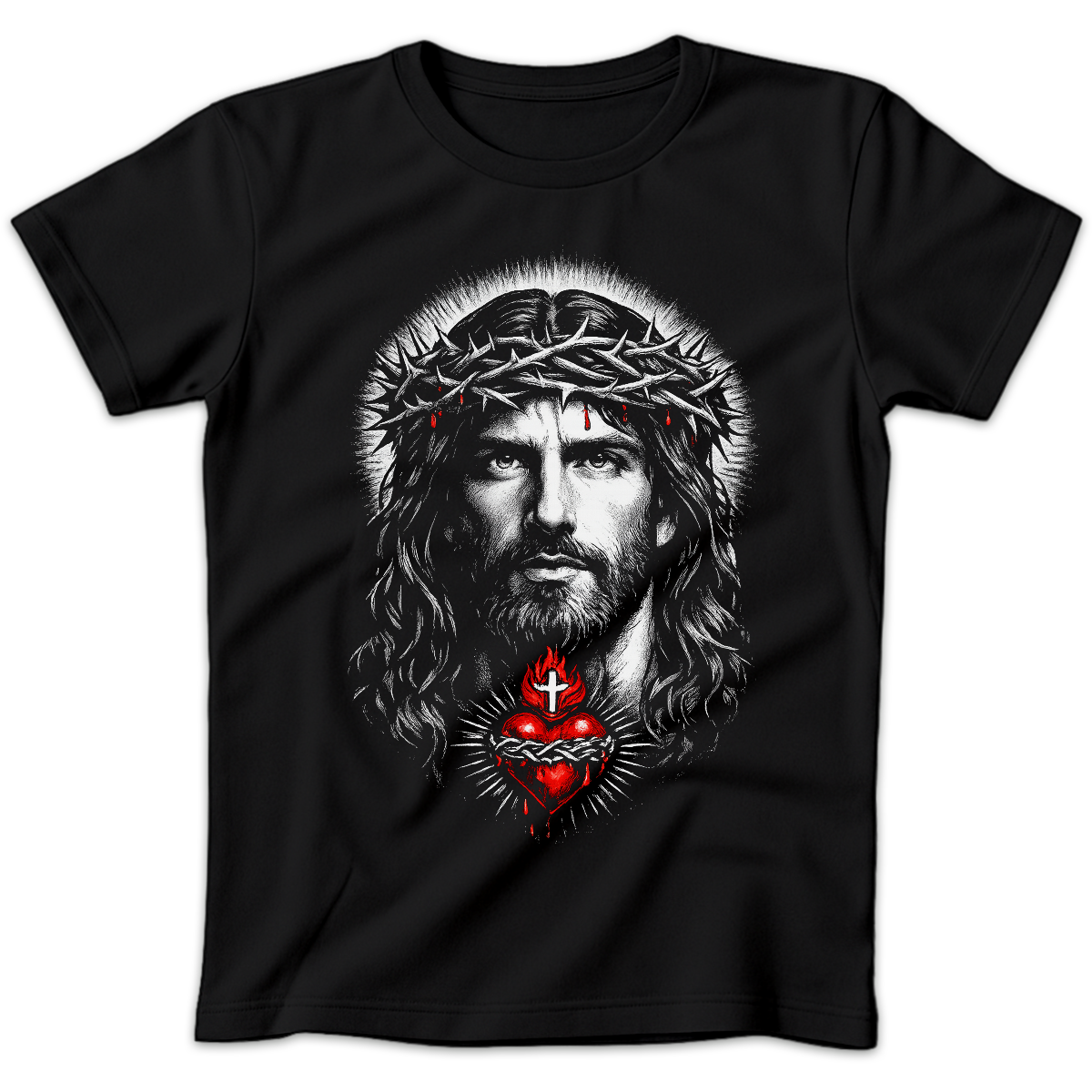 Koszulka damska Chrystus król czarna