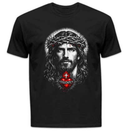 Koszulka męska Chrystus król czarna